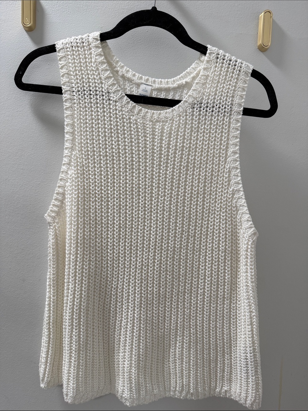 Old Navy White Cable Knit Sweater Tank